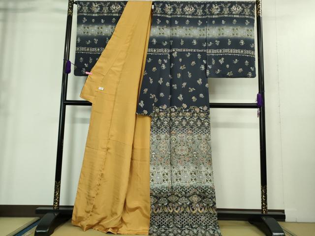 平和屋本店■極上　中国三大刺繍　汕頭刺繍　スワトウ刺繍　訪問着　双鳥花唐草文　暈し染め　ロング丈　逸品　DZAA9408kh5