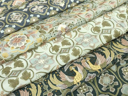 平和屋本店■極上　中国三大刺繍　汕頭刺繍　スワトウ刺繍　訪問着　双鳥花唐草文　暈し染め　ロング丈　逸品　DZAA9408kh5