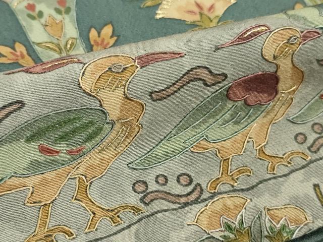 平和屋本店■極上　中国三大刺繍　スワトウ刺繍　汕頭刺繍　相良刺繍　訪問着　古代人物壁画文様　金糸　ロング丈　逸品　DZAA9410kh5