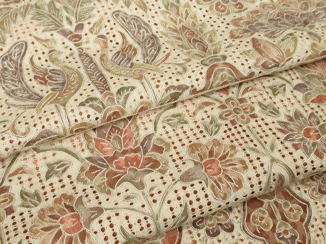 平和屋本店■極上　中国三大刺繍　スワトウ刺繍　汕頭刺繍　訪問着　樹下双鳥更紗花文　逸品　DZAA9411kh5