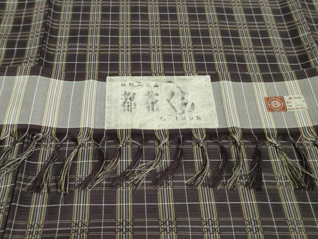 平和屋本店■極上　伝統工芸品　都花くら　花織　紬　袷　絽紗織　証紙付き　逸品　DZAA9419kh5