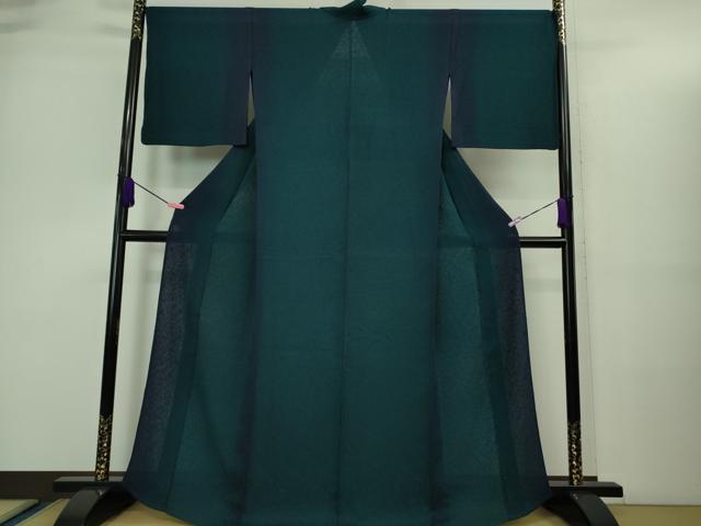 平和屋着物＊極上 夏物 小紋 紗 花唐草地紋 褐返色地 暈し染め 逸品 DZAA9426kh5