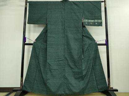 平和屋本店■極上　綾の手紬　褐返色地　反端付き　逸品　DZAA9432kh5