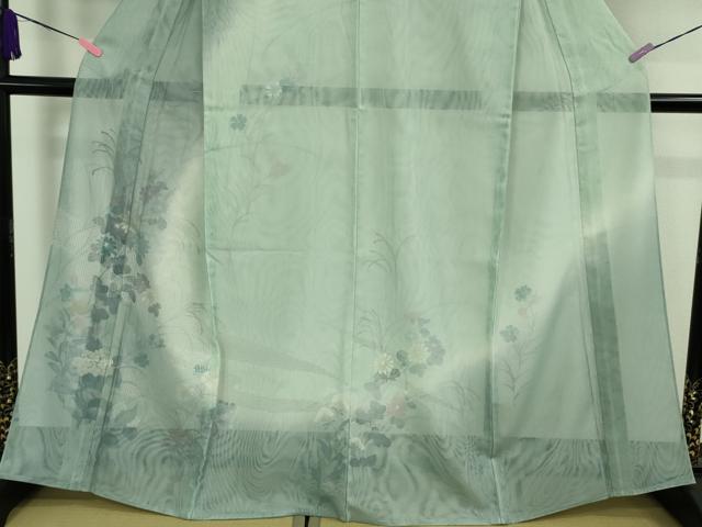 平和屋本店▽極上 中国三大刺繍 スワトウ刺繍 汕頭刺繍 訪問着 無双 紗袷 紗×紗 手描き 秋草文 暈し染め 逸品 DZAA9443kh5
