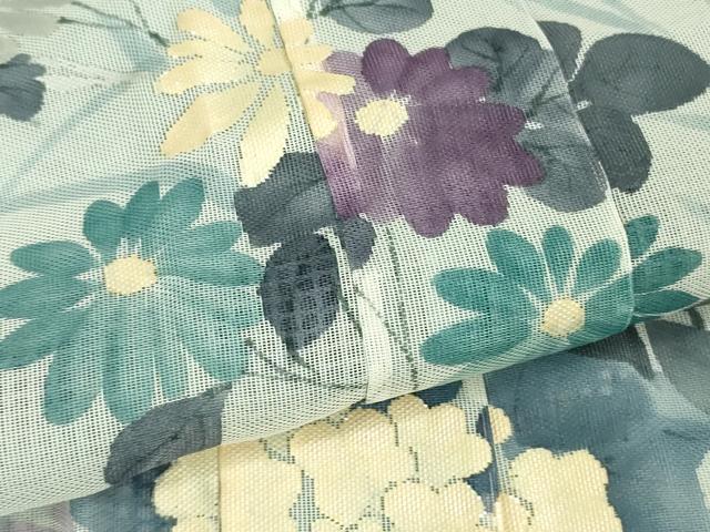 平和屋本店▽極上 中国三大刺繍 スワトウ刺繍 汕頭刺繍 訪問着 無双 紗袷 紗×紗 手描き 秋草文 暈し染め 逸品 DZAA9443kh5