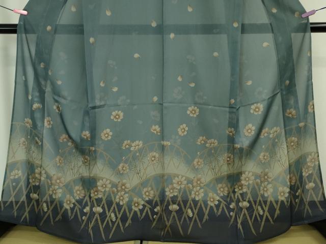 平和屋着物＊極上 夏物 撫松庵 訪問着 絽 コスモス 暈し染め 洗える着物 逸品 未使用 DZAA9444kh5