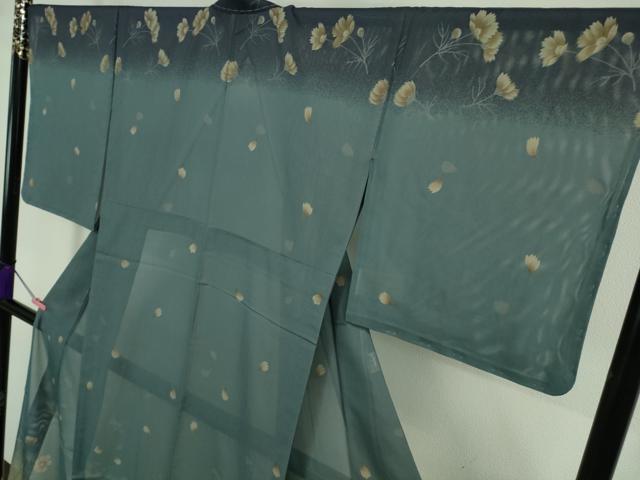 平和屋着物＊極上 夏物 撫松庵 訪問着 絽 コスモス 暈し染め 洗える着物 逸品 未使用 DZAA9444kh5