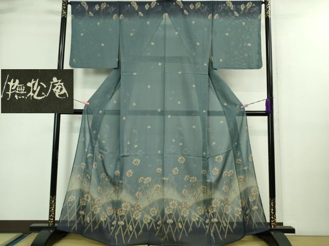 平和屋着物＊極上 夏物 撫松庵 訪問着 絽 コスモス 暈し染め 洗える着物 逸品 未使用 DZAA9444kh5