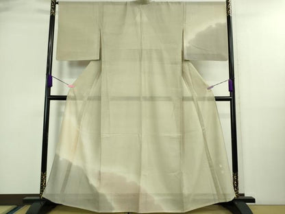 平和屋着物＊極上 夏物 訪問着 絽 菊染 雪輪 暈し染め 砂色地 逸品 DZAA9445kh5