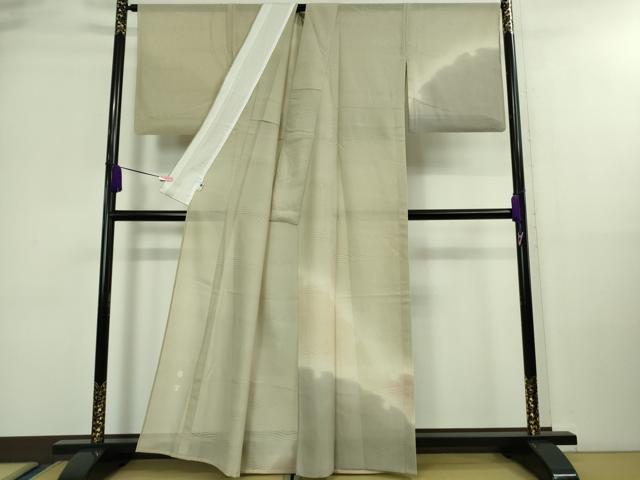 平和屋着物＊極上 夏物 訪問着 絽 菊染 雪輪 暈し染め 砂色地 逸品 DZAA9445kh5