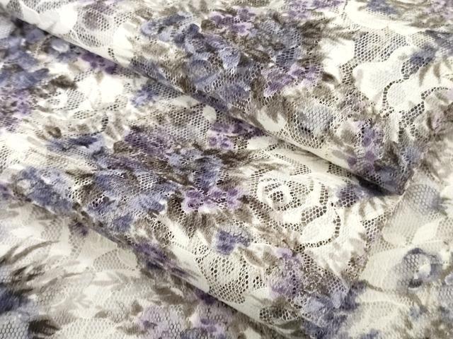 平和屋着物▽極上 道行コート スリーシーズン 塵除け レース 紗 草花文 逸品 DZAA9449kh5