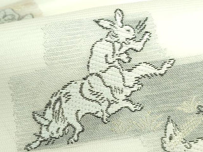 平和屋着物＊極上 夏物 西陣 沢本織物謹製 九寸名古屋帯 鳥獣戯画 金銀糸 証紙付き 逸品 新品 DZAA9450kh5
