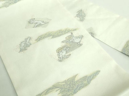 平和屋着物＊極上 夏物 九寸名古屋帯 鳥獣戯画 金銀糸 逸品 新品 DZAA9451kh5