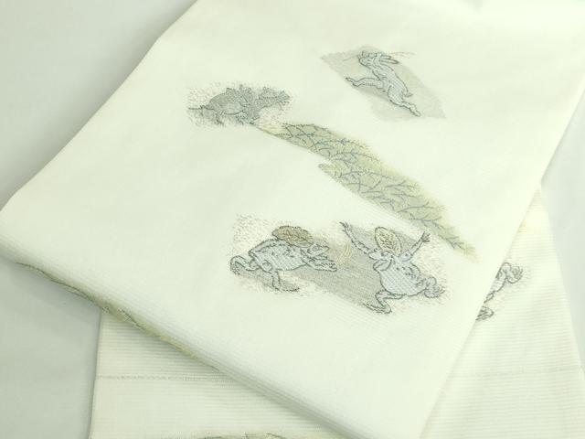 平和屋着物＊極上 夏物 九寸名古屋帯 鳥獣戯画 金銀糸 逸品 新品 DZAA9451kh5