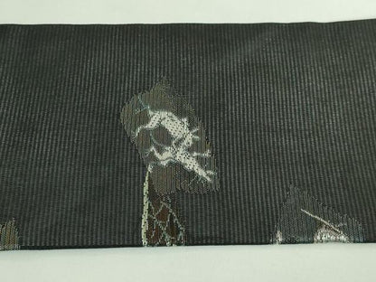 平和屋着物＊極上　夏物　九寸名古屋帯　鳥獣戯画　金銀糸　黒地　逸品　新品　DZAA9460kh5
