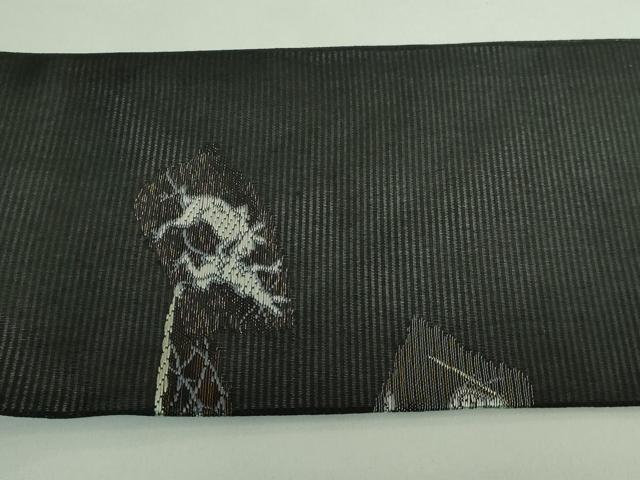 平和屋着物＊極上 夏物 九寸名古屋帯 鳥獣戯画 金銀糸 黒地 逸品 新品 DZAA9461kh5