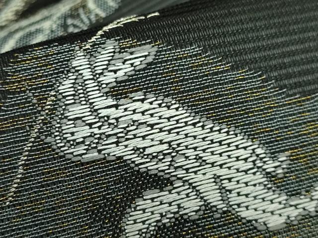 平和屋着物＊極上 夏物 九寸名古屋帯 鳥獣戯画 金銀糸 黒地 逸品 新品 DZAA9465kh5
