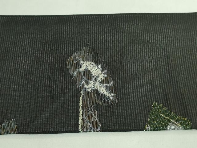 平和屋着物＊極上 夏物 九寸名古屋帯 鳥獣戯画 金銀糸 黒地 逸品 新品 DZAA9469kh5