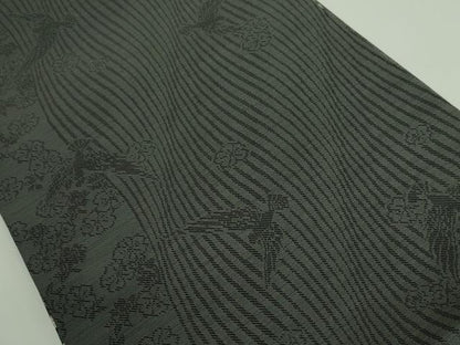 平和屋着物●極上　染色作家　斉藤三才　両面　全通柄袋帯　切嵌文　黒地　金糸　逸品　DZAA9482kh5