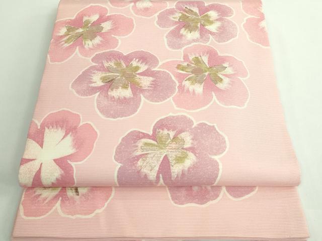 平和屋着物＊極上 夏物 絽塩瀬 全通柄袋帯 舞花文 金銀彩 逸品 DZAA9484kh5