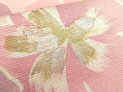 平和屋着物＊極上 夏物 絽塩瀬 全通柄袋帯 舞花文 金銀彩 逸品 DZAA9484kh5