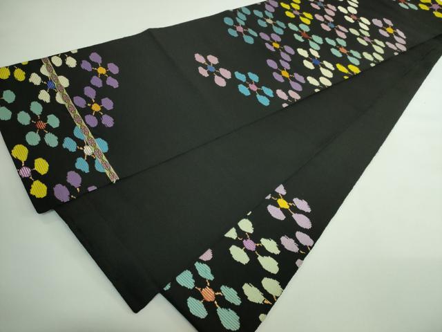 平和屋本店■最高級　龍村平蔵製　太鼓柄　本袋帯　絲入利休裂　黒地　金糸　逸品　DZAA9499kh5