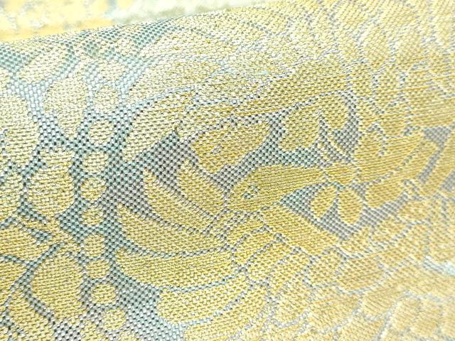 平和屋着物■極上　西陣　川島織物　六通柄袋帯　向かい鳥花文　金銀糸　プラチナ　逸品　DZAA9504kh5