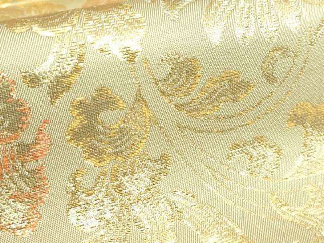 平和屋本店■極上　龍村美術織物　たつむら　六通柄　本袋帯　歌集牡丹錦　金糸　逸品　未使用　DZAA9508kh5