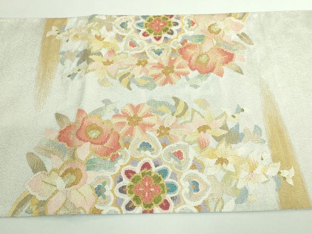 平和屋着物■極上　爪掻き本綴れ　太鼓柄袋帯　彩美大華文　金銀糸　逸品　DZAA9514kh5