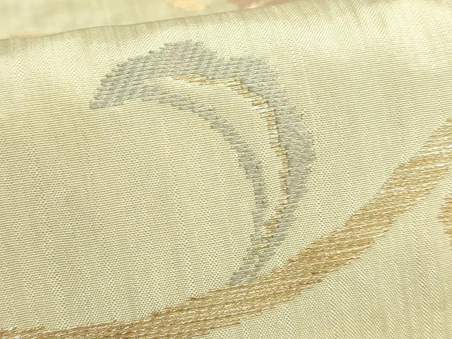 平和屋着物■極上　洛風林　工芸帯地　九寸開き名古屋帯　唐草花文　金糸　逸品　DZAA9529kh5 平和屋着物○極上 洛風林 工芸帯地 九寸開き名古屋帯 唐草