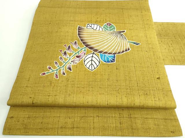 平和屋着物●極上 本場琉球紅型 伊差川洋子 紬地 笠 逸品 DZAA9536kh5