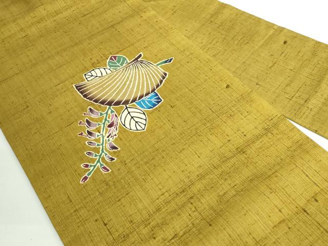 平和屋着物●極上 本場琉球紅型 伊差川洋子 紬地 笠 逸品 DZAA9536kh5