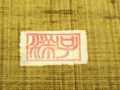 平和屋着物●極上 本場琉球紅型 伊差川洋子 紬地 笠 逸品 DZAA9536kh5