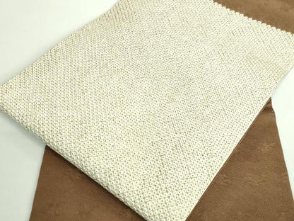 平和屋着物●極上　本疋田絞り　九寸開き名古屋帯　黒茶色地　逸品　DZAA9542kh5