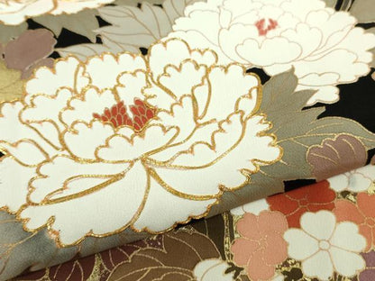 平和屋本店■極上　創業460年・千總　黒留袖　駒刺繍　乱菊　牡丹　吉祥花文　金彩　逸品　DZAA9552kh5