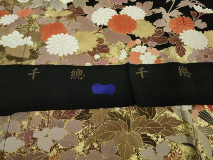 平和屋本店■極上　創業460年・千總　黒留袖　駒刺繍　乱菊　牡丹　吉祥花文　金彩　逸品　DZAA9552kh5