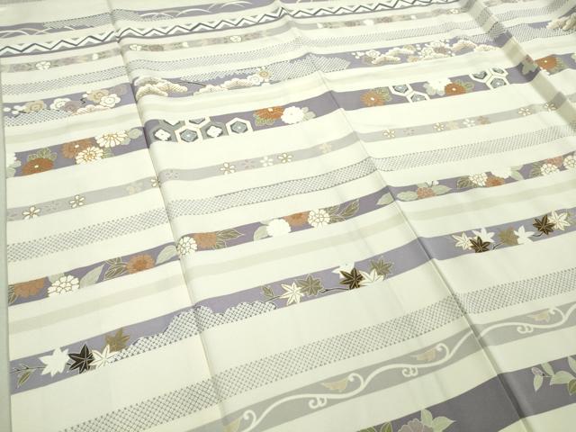 平和屋本店■極上　創業460年・千總　訪問着　駒刺繍　吉祥花松文　象牙色地　金彩　逸品　DZAA9553kh5