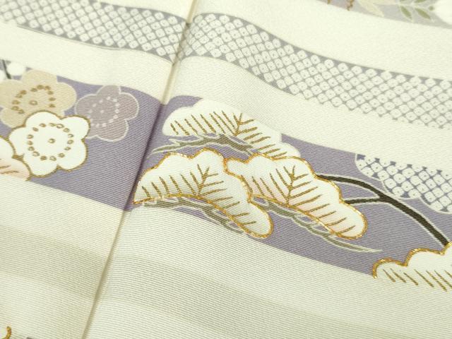 平和屋本店■極上　創業460年・千總　訪問着　駒刺繍　吉祥花松文　象牙色地　金彩　逸品　DZAA9553kh5