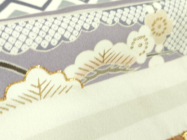 平和屋本店■極上　創業460年・千總　訪問着　駒刺繍　吉祥花松文　象牙色地　金彩　逸品　DZAA9553kh5