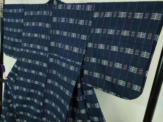 平和屋着物▽極上 紬屋吉平 紬 単衣 絣柄 たとう紙付き 逸品 DZAA9571kh5
