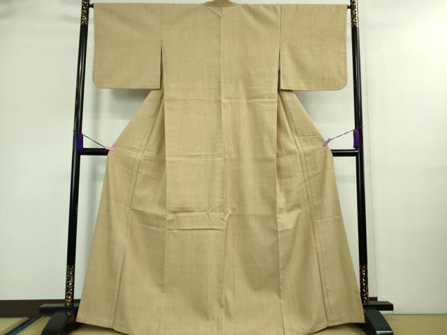 平和屋本店■極上　日本橋人形町　創業70年　錦や　本場結城紬　重要無形文化財　色無地　枯色　たとう紙付き　逸品　DZAA9575kh5