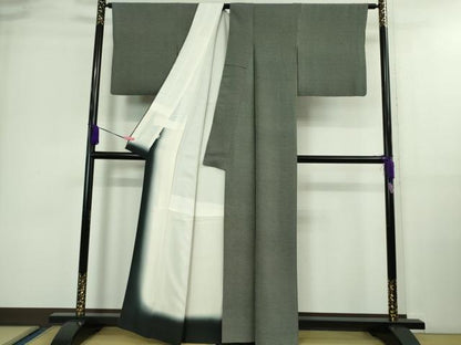 平和屋着物●極上　伝統工芸士　砂川健一　江戸小紋　行儀　黒×白　小田急百貨店扱い　逸品　DZAA9581kh5