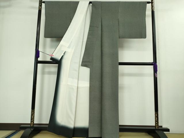 平和屋着物●極上　伝統工芸士　砂川健一　江戸小紋　行儀　黒×白　小田急百貨店扱い　逸品　DZAA9581kh5