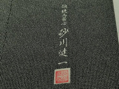 平和屋着物●極上　伝統工芸士　砂川健一　江戸小紋　行儀　黒×白　小田急百貨店扱い　逸品　DZAA9581kh5