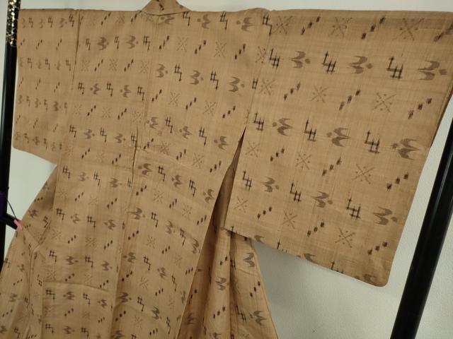 平和屋着物＊極上 夏物 紗紬 琉球絣文様 逸品 DZAA9585kh5