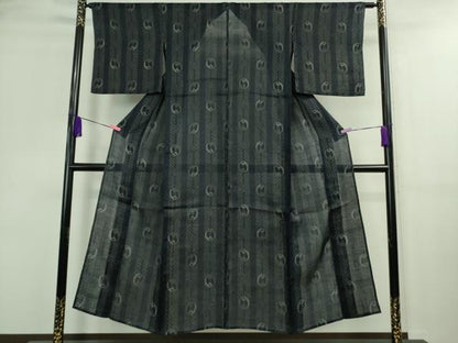 平和屋着物＊極上 夏物 重要無形文化財 本場宮古上布 苧麻 勾玉 逸品 DZAA9594kh5