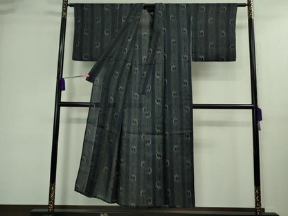 平和屋着物＊極上 夏物 重要無形文化財 本場宮古上布 苧麻 勾玉 逸品 DZAA9594kh5