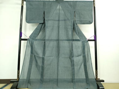 平和屋着物＊極上 夏物 本場小千谷ちぢみ 麻 色無地 薄花色 逸品 DZAA9595kh5