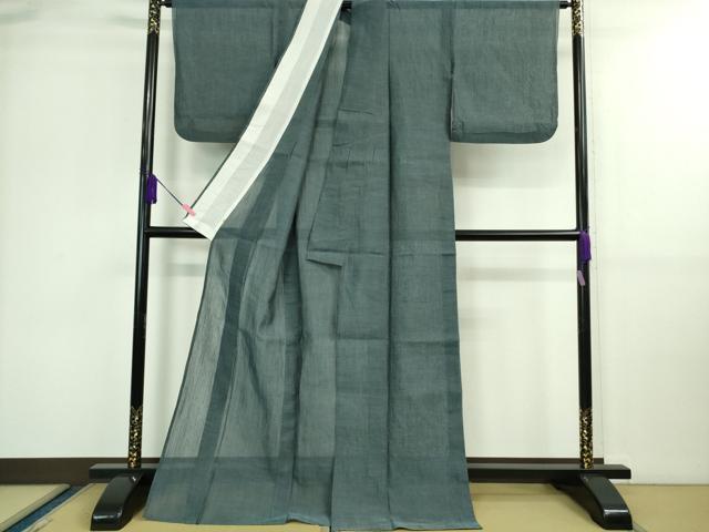 平和屋着物＊極上 夏物 本場小千谷ちぢみ 麻 色無地 薄花色 逸品 DZAA9595kh5