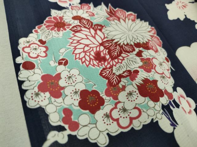 平和屋着物∴極上 夏物 撫松庵 小紋・浴衣兼用 セオアルファ 花間道 洗える着物 逸品 DZAA9600kh5
